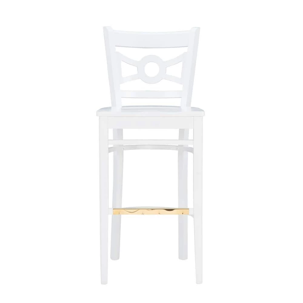 Stacey 44 in. White Decorative Wood Back Bar Stool with Wood-Seat (Set of 2) by Linon Home Decor 9 Stacey 44 in. White Decorative Wood Back Bar Stool with Wood-Seat (Set of 2) by Linon Home Decor - Image 7
