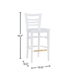 Brian 44.5 in. White Curved Wood Ladder Back Bar Stool with Wood Seat (Set of 2) by Linon Home Decor -Linon Home Decor Shop white linon home decor bar stools thdac3821 40 1000