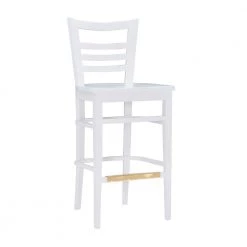 Brian 44.5 in. White Curved Wood Ladder Back Bar Stool with Wood Seat (Set of 2) by Linon Home Decor -Linon Home Decor Shop white linon home decor bar stools thdac3821 c3 1000