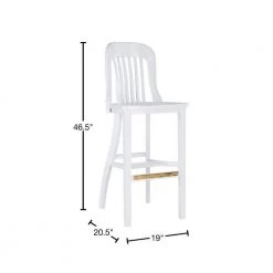 Hynes 46.5 in. White Slat Back Solid Wood 31 in. H Seat Bar Stool with Wood Seat (Set of 2) by Linon Home Decor 14 Hynes 46.5 in. White Slat Back Solid Wood 31 in. H Seat Bar Stool with Wood Seat (Set of 2) by Linon Home Decor -Linon Home Decor Shop white linon home decor bar stools thdac3845 40 1000