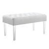 Ella White Glitz Bench with Acrylic Legs by Linon Home Decor 2 Ella White Glitz Bench with Acrylic Legs by Linon Home Decor -Linon Home Decor Shop white linon home decor bedroom benches 368261gltz01 64 1000