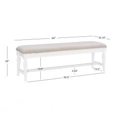 Galena White 60 in. Bench with Cushioned Seat and Nailhead Accents by Linon Home Decor 14 Galena White 60 in. Bench with Cushioned Seat and Nailhead Accents by Linon Home Decor -Linon Home Decor Shop white linon home decor bedroom benches hd221854 44 1000