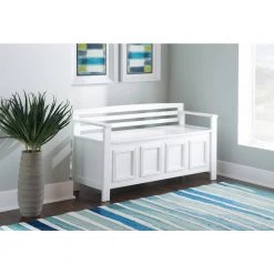 Laredo White Storage Bench by Linon Home Decor 25 Laredo White Storage Bench by Linon Home Decor -Linon Home Decor Shop white linon home decor dining benches 84016wht 01 kd u 31 1000