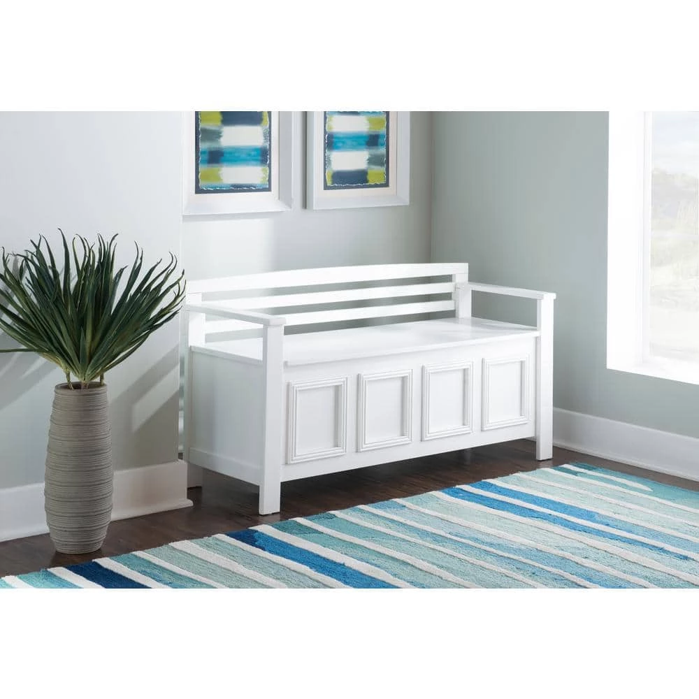 Laredo White Storage Bench by Linon Home Decor 14 Laredo White Storage Bench by Linon Home Decor - Image 12