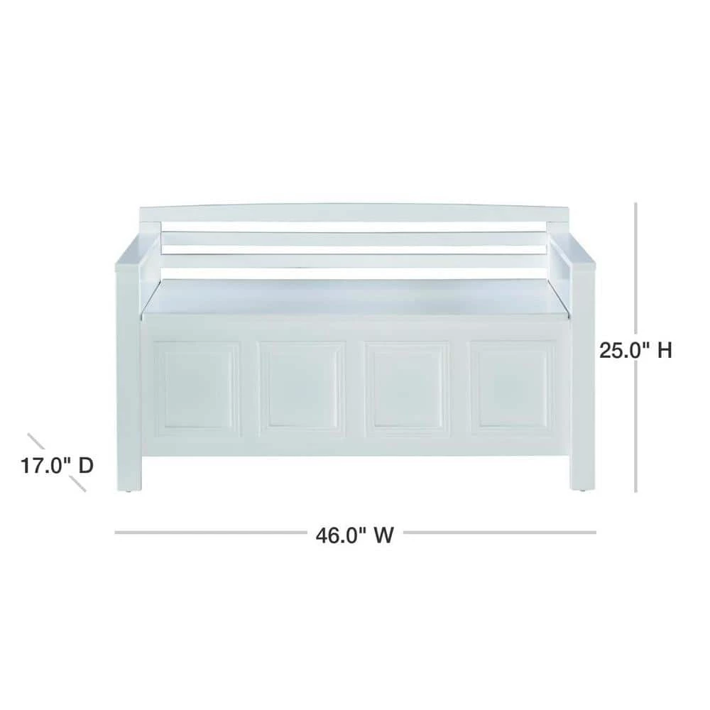 Laredo White Storage Bench by Linon Home Decor 5 Laredo White Storage Bench by Linon Home Decor - Image 3