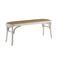 Bessey White Bentwood Bench 18.75 in. H x 48 in. W x 14.5 in D by Linon Home Decor