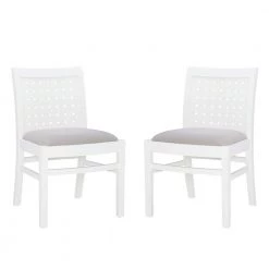 Havre Woven White Side Chair (Carton of 2) by Linon Home Decor