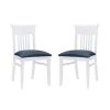 Jude White Wood with Navy Faux Leather Side Chair (Set of 2) by Linon Home Decor -Linon Home Decor Shop white linon home decor dining chairs thdac3795 64 1000