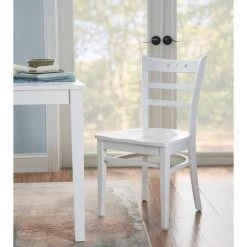 Betty White Wood with Wood Seat Side Chair (Set of 2) by Linon Home Decor 16 Betty White Wood with Wood Seat Side Chair (Set of 2) by Linon Home Decor -Linon Home Decor Shop white linon home decor dining chairs thdac3815 44 1000