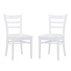 Betty White Wood with Wood Seat Side Chair (Set of 2) by Linon Home Decor