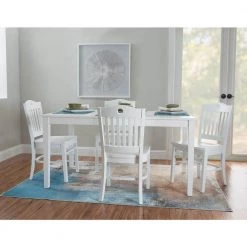 Olton White Wood with Wood Seat Side Chair (Set of 2) by Linon Home Decor -Linon Home Decor Shop white linon home decor dining chairs thdac3827 31 1000