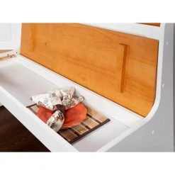 Jackson 3-Piece Rectangular Wood Top White Corner Nook with Natural Pine Accents by Linon Home Decor -Linon Home Decor Shop white linon home decor dining room sets thd03307 77 1000