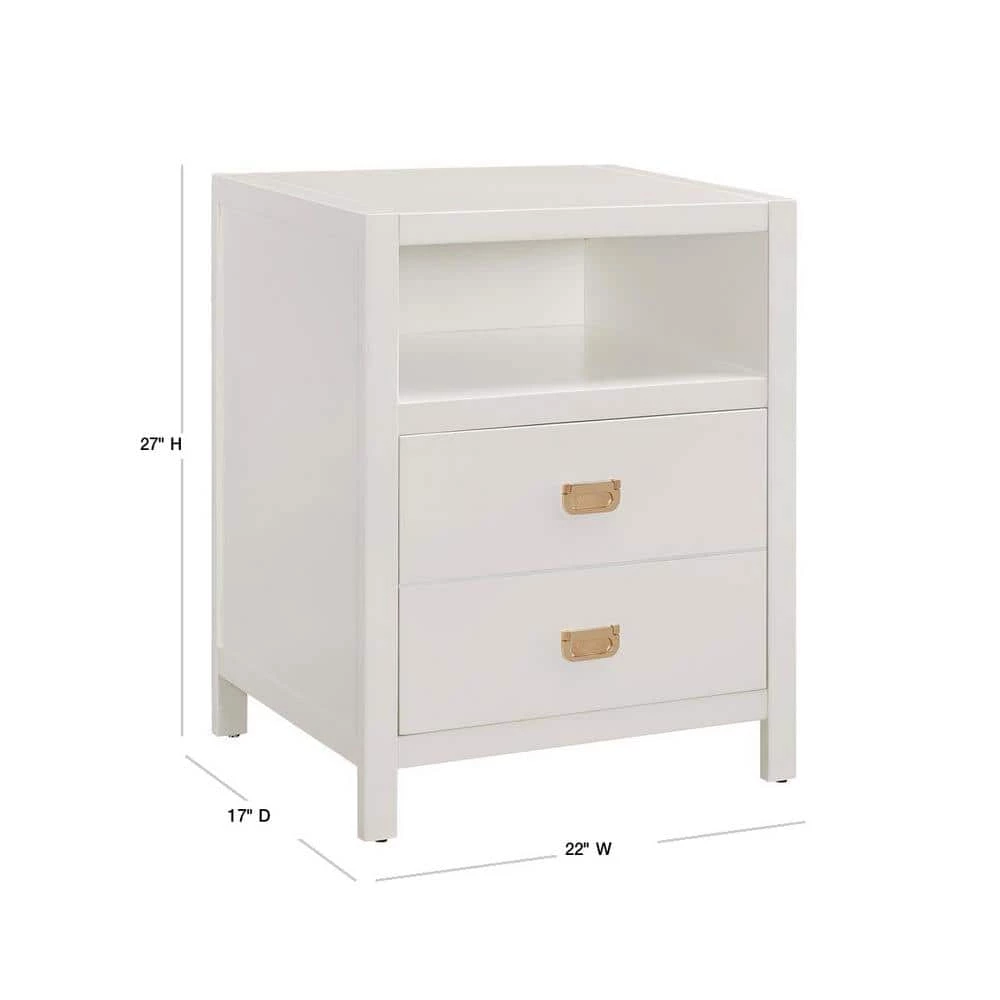 Peggy White Rectangular End Table with Shelf and Two Drawers by Linon Home Decor 5 Peggy White Rectangular End Table with Shelf and Two Drawers by Linon Home Decor - Image 3