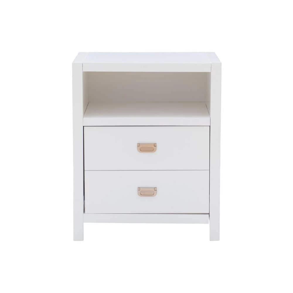 Peggy White Rectangular End Table with Shelf and Two Drawers by Linon Home Decor 10 Peggy White Rectangular End Table with Shelf and Two Drawers by Linon Home Decor - Image 8