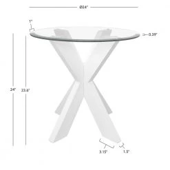 Norris 24 in. W White Xbase Side Table with Glass by Linon Home Decor -Linon Home Decor Shop white linon home decor end side tables hd221932 1f 1000