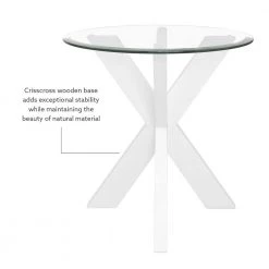 Norris 24 in. W White Xbase Side Table with Glass by Linon Home Decor -Linon Home Decor Shop white linon home decor end side tables hd221932 4f 1000