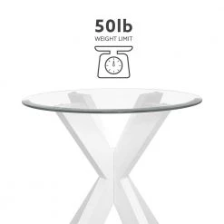 Norris 24 in. W White Xbase Side Table with Glass by Linon Home Decor -Linon Home Decor Shop white linon home decor end side tables hd221932 a0 1000