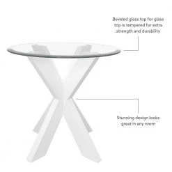 Norris 24 in. W White Xbase Side Table with Glass by Linon Home Decor -Linon Home Decor Shop white linon home decor end side tables hd221932 c3 1000