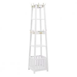 Sara White Pyramid Storage Hall Tree by Linon Home Decor