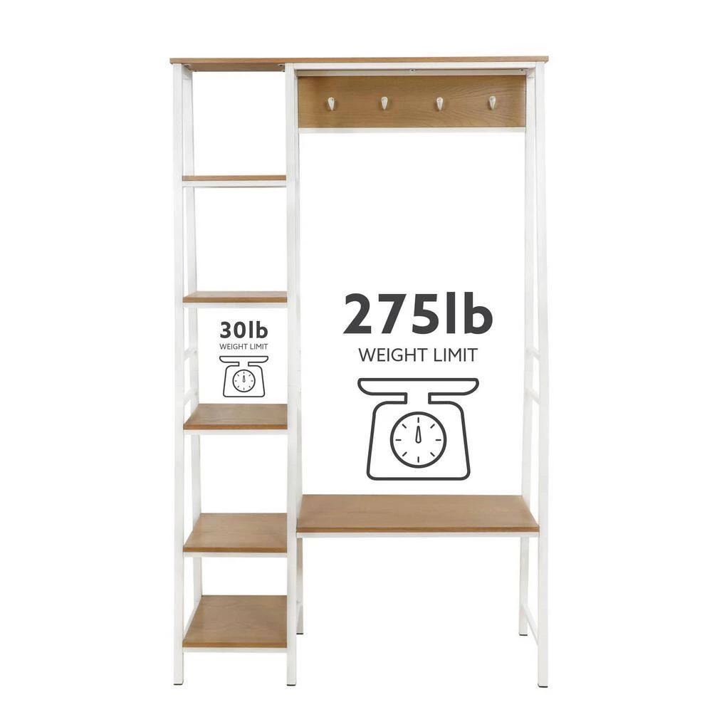 Austin Ash Veneer Hall Tree White by Linon Home Decor 7 Austin Ash Veneer Hall Tree White by Linon Home Decor - Image 6