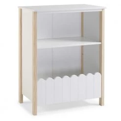 Emlen White Bookcase with Fence Design Accent by Linon Home Decor