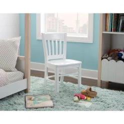 Callie White Wood Back and Seat Kids Chair (Set of 2) by Linon Home Decor -Linon Home Decor Shop white linon home decor kids chairs thdac3758 31 1000