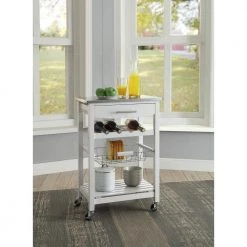 Todd White Kitchen Cart by Linon Home Decor -Linon Home Decor Shop white linon home decor kitchen carts thd00727 31 1000