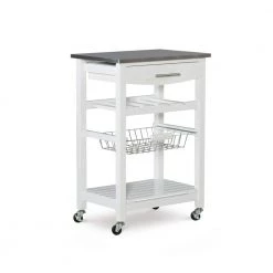 Todd White Kitchen Cart by Linon Home Decor