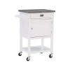 Renee White Apartment Cart with Locking Wheels by Linon Home Decor 2 Renee White Apartment Cart with Locking Wheels by Linon Home Decor -Linon Home Decor Shop white linon home decor kitchen carts thd02910 64 1000