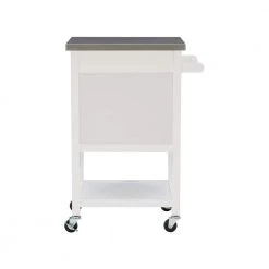 Renee White Apartment Cart with Locking Wheels by Linon Home Decor -Linon Home Decor Shop white linon home decor kitchen carts thd02910 66 1000