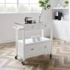 Renee White Kitchen Cart with Locking Wheels by Linon Home Decor -Linon Home Decor Shop white linon home decor kitchen carts thd02911 64 1000