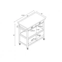 Renee White Kitchen Cart with Locking Wheels by Linon Home Decor -Linon Home Decor Shop white linon home decor kitchen carts thd02911 fa 1000