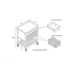 Lauretta White Kitchen Cart with Wood Butcher Block Top by Linon Home Decor 16 Lauretta White Kitchen Cart with Wood Butcher Block Top by Linon Home Decor -Linon Home Decor Shop white linon home decor kitchen carts thd03182 4f 1000