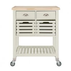 Lauretta White Kitchen Cart with Wood Butcher Block Top by Linon Home Decor 15 Lauretta White Kitchen Cart with Wood Butcher Block Top by Linon Home Decor -Linon Home Decor Shop white linon home decor kitchen carts thd03182 c3 1000