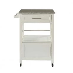 Morgan White Kitchen Cart with Granite Top and Storage by Linon Home Decor 13 Morgan White Kitchen Cart with Granite Top and Storage by Linon Home Decor -Linon Home Decor Shop white linon home decor kitchen carts thd03233 c3 1000