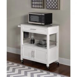Caitlin White Kitchen Cart with Granite Top and Storage by Linon Home Decor 23 Caitlin White Kitchen Cart with Granite Top and Storage by Linon Home Decor -Linon Home Decor Shop white linon home decor kitchen carts thd03301 fa 1000