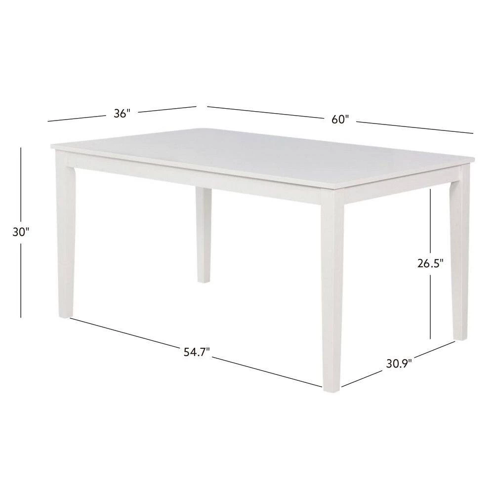 Teton White Dining Table by Linon Home Decor 6 Teton White Dining Table by Linon Home Decor - Image 4