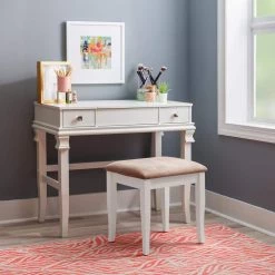 Angela 2-Piece White Vanity Set by Linon Home Decor 19 Angela 2-Piece White Vanity Set by Linon Home Decor -Linon Home Decor Shop white linon home decor makeup vanities 98373wht 01 kd u 31 1000