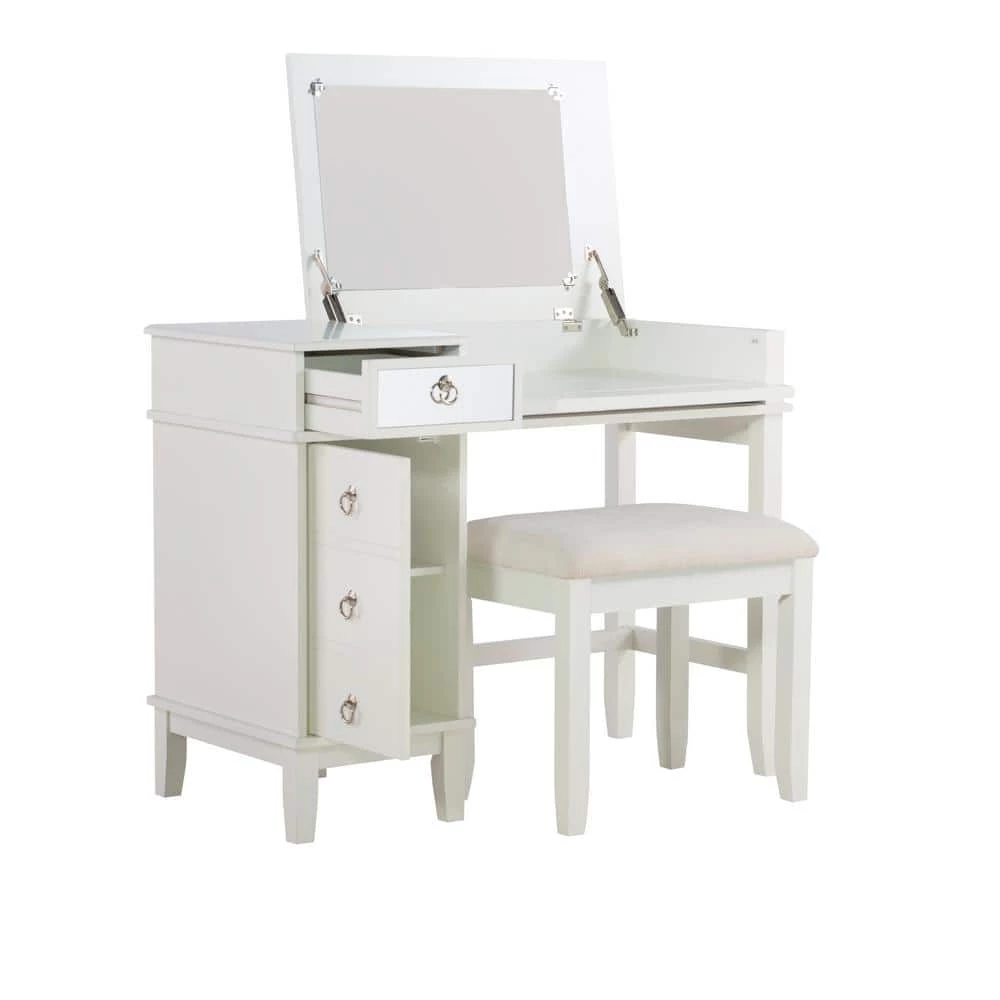 Eve 2-Piece White Vanity Set by Linon Home Decor 5 Eve 2-Piece White Vanity Set by Linon Home Decor - Image 3