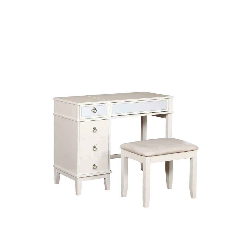 Eve 2-Piece White Vanity Set by Linon Home Decor 6 Eve 2-Piece White Vanity Set by Linon Home Decor - Image 4