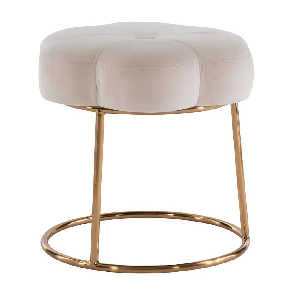 Linon Vanessa Whiite Accent Vanity Stool by Linon Home Decor 6 Linon Vanessa Whiite Accent Vanity Stool by Linon Home Decor - Image 4
