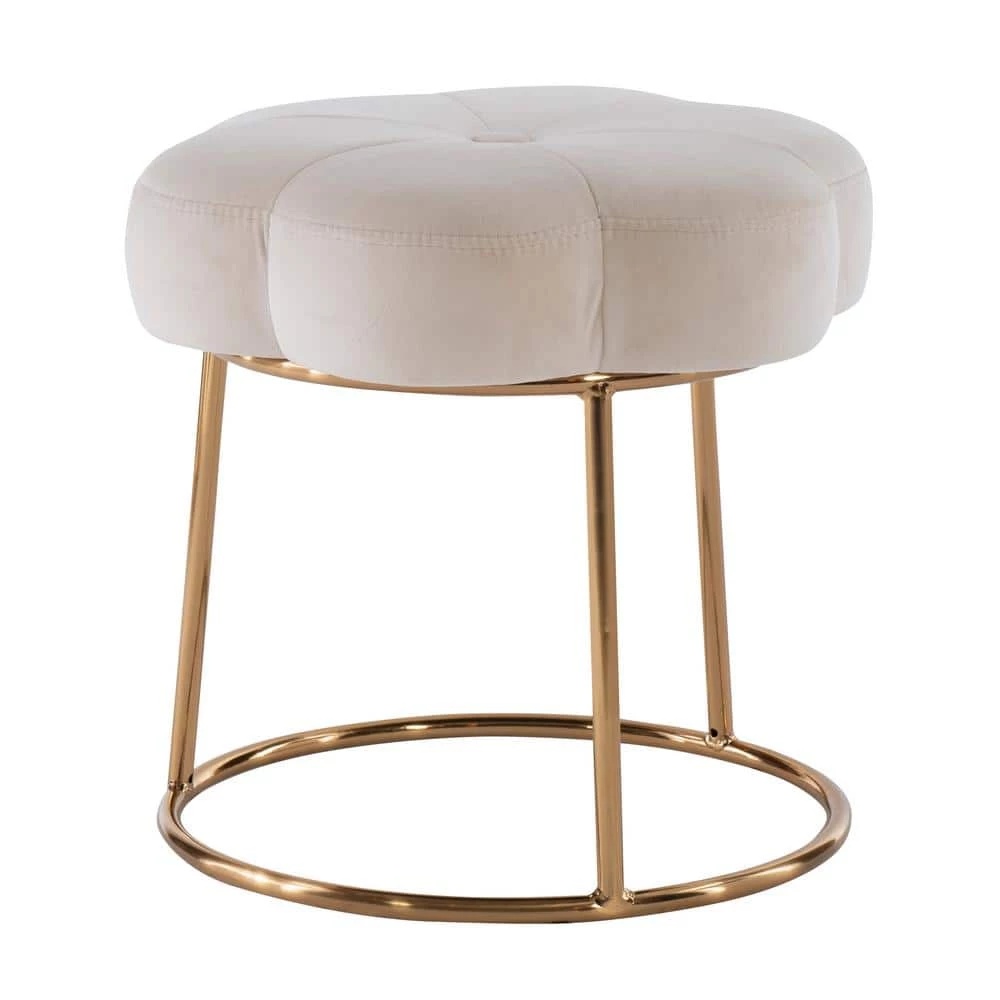 Linon Vanessa Whiite Accent Vanity Stool by Linon Home Decor 7 Linon Vanessa Whiite Accent Vanity Stool by Linon Home Decor - Image 5