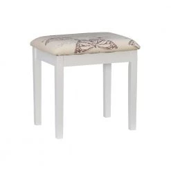 April White Vanity Set with Butterfly Bench 46 in. H x 36 in. W x 18 in. D by Linon Home Decor -Linon Home Decor Shop white linon home decor makeup vanities thd03556 1f 1000