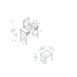 April White Vanity Set with Butterfly Bench 46 in. H x 36 in. W x 18 in. D by Linon Home Decor -Linon Home Decor Shop white linon home decor makeup vanities thd03556 76 1000