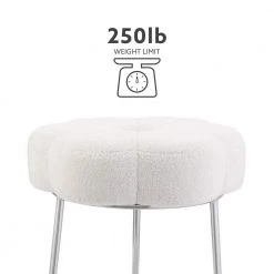 Vanessa 17.75 in. H x 17.75 in. W x 17.75 in. D White Sherpa Accent Vanity Stool by Linon Home Decor 15 Vanessa 17.75 in. H x 17.75 in. W x 17.75 in. D White Sherpa Accent Vanity Stool by Linon Home Decor -Linon Home Decor Shop white linon home decor makeup vanities thd03721 44 1000