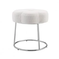 Vanessa 17.75 in. H x 17.75 in. W x 17.75 in. D White Sherpa Accent Vanity Stool by Linon Home Decor 11 Vanessa 17.75 in. H x 17.75 in. W x 17.75 in. D White Sherpa Accent Vanity Stool by Linon Home Decor -Linon Home Decor Shop white linon home decor makeup vanities thd03721 e1 1000