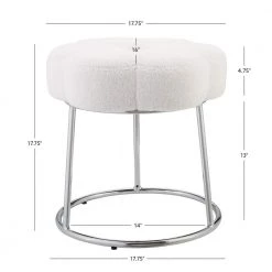 Vanessa 17.75 in. H x 17.75 in. W x 17.75 in. D White Sherpa Accent Vanity Stool by Linon Home Decor 16 Vanessa 17.75 in. H x 17.75 in. W x 17.75 in. D White Sherpa Accent Vanity Stool by Linon Home Decor -Linon Home Decor Shop white linon home decor makeup vanities thd03721 fa 1000