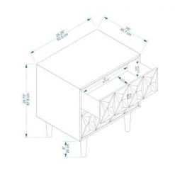 Dixon Two Drawer Geo Texture Nightstand White by Linon Home Decor -Linon Home Decor Shop white linon home decor nightstands thd02011 1f 1000