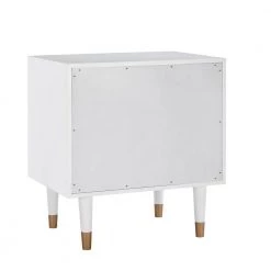 Dixon Two Drawer Geo Texture Nightstand White by Linon Home Decor -Linon Home Decor Shop white linon home decor nightstands thd02011 66 1000