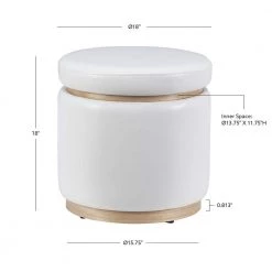 Savoy White PU Storage Ottoman by Linon Home Decor 12 Savoy White PU Storage Ottoman by Linon Home Decor -Linon Home Decor Shop white linon home decor ottomans thd03673 4f 1000